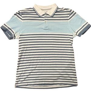 Banana Republic Polo in Blue and White Stripes Medium